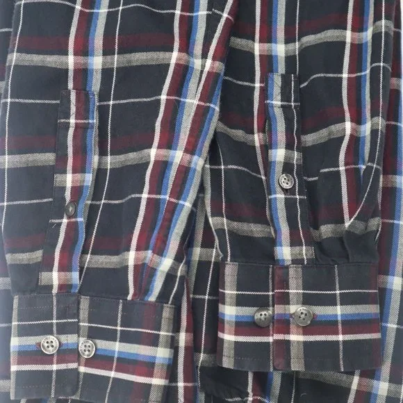 Timberland Men's Shirt LG 100% Cotton Plaid Long Sleeve Button - Picture 6 of 15